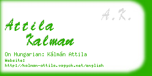 attila kalman business card